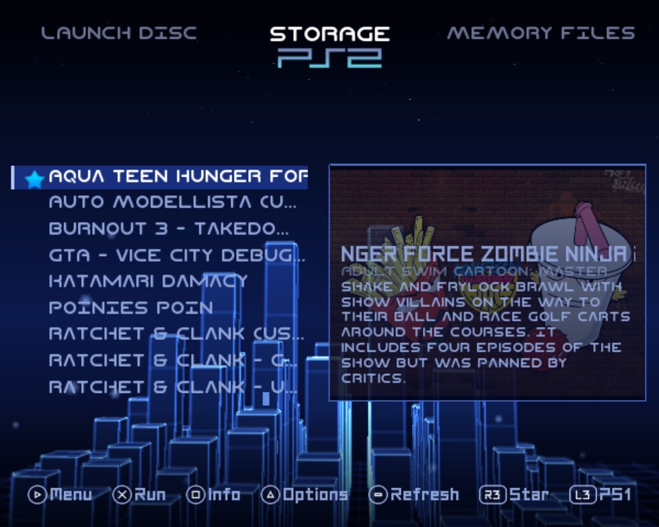 Storage: a starred game's star at the start of its row