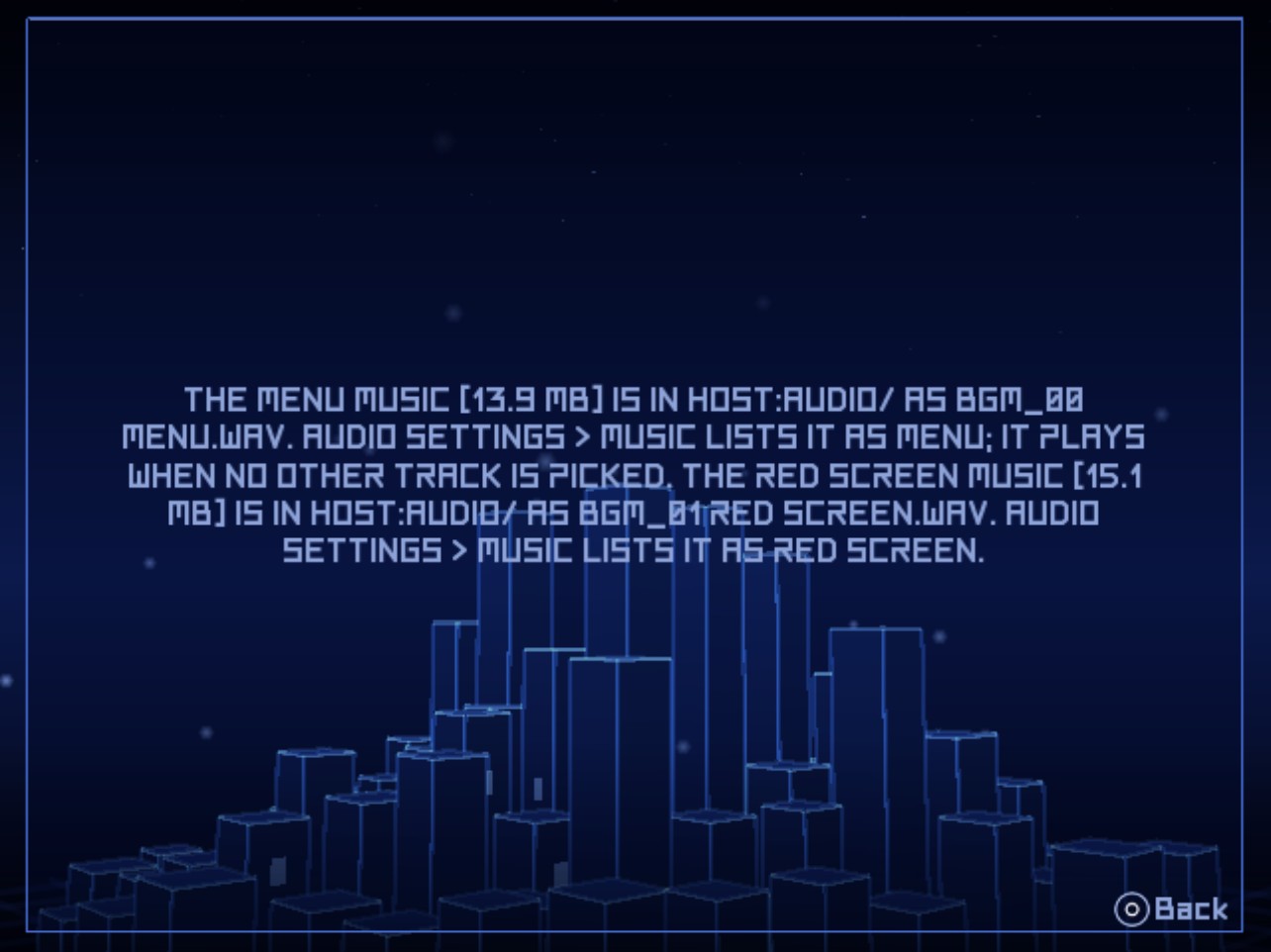 Both ripped: bgm_00 Menu.wav (13.9 MB) and bgm_01 Red Screen.wav (15.1 MB)