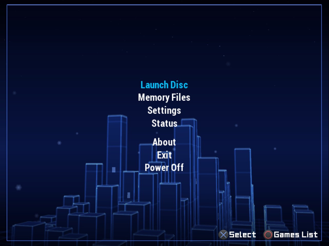 A theme made for OPL: Storage alone, Launch Disc and Memory Files first in the START menu
