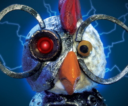 robot chicken mtg card [Special Occasion][FOIL]  Monster Games Whenever a 6 is rolled on a six Robot Chicken  Celebration Cards
