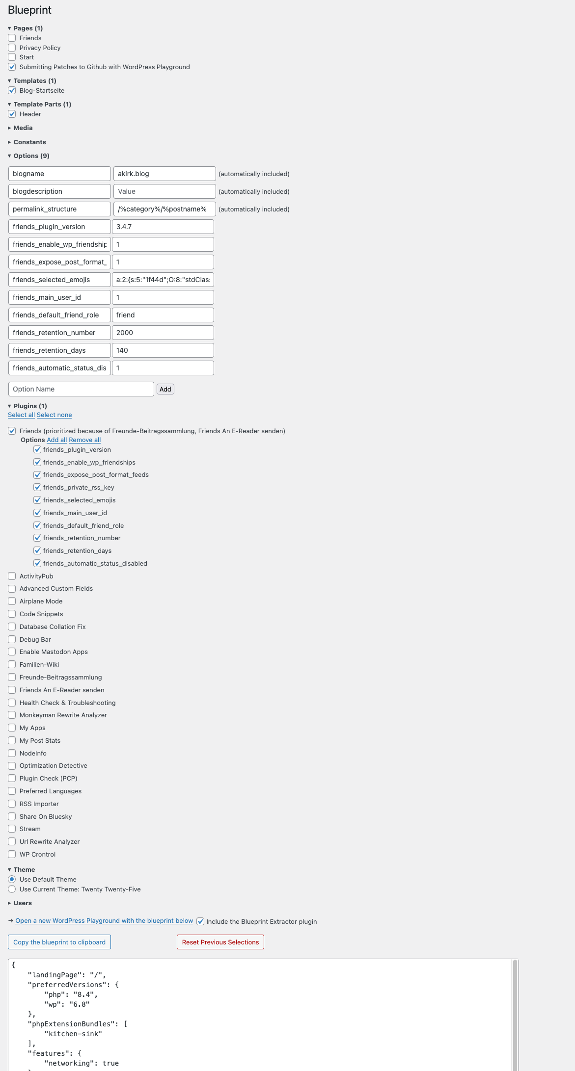 Screenshot of the wp-admin UI