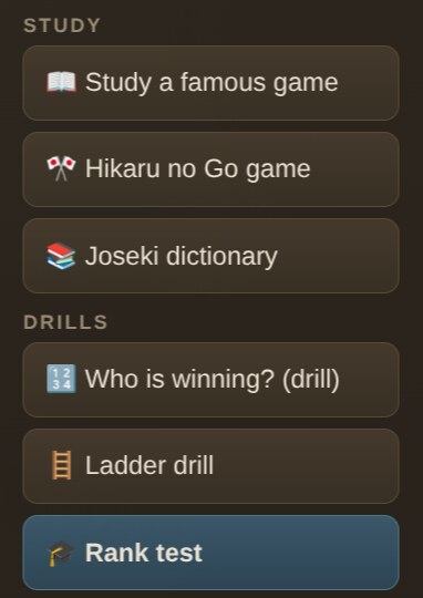 Study and drills menu