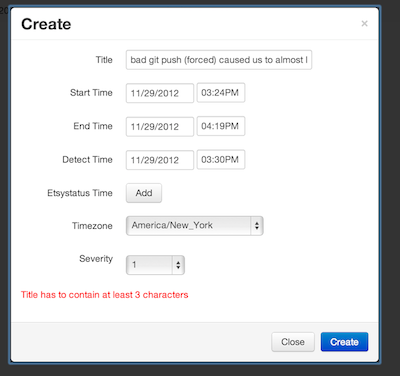 Creating a new Post Mortem