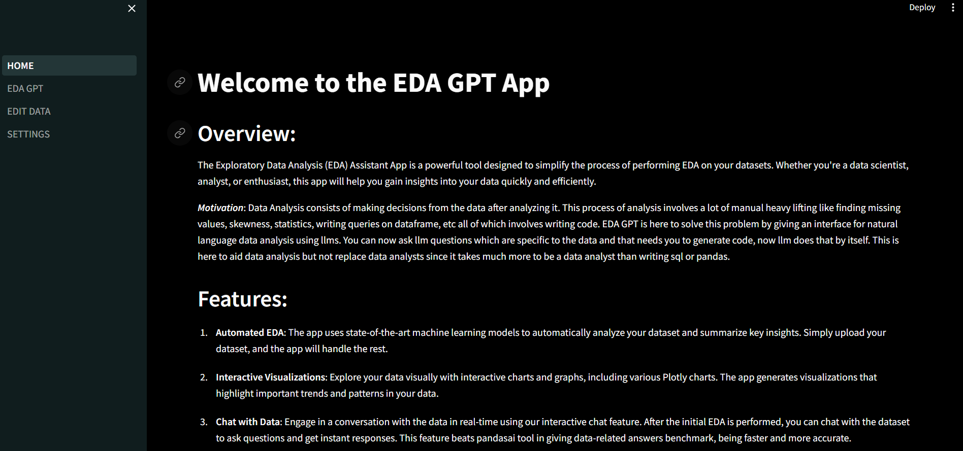 EDA GPT HOME PAGE