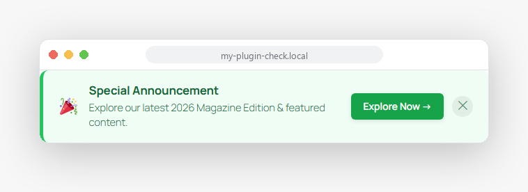 Notification Banner -- Success preset