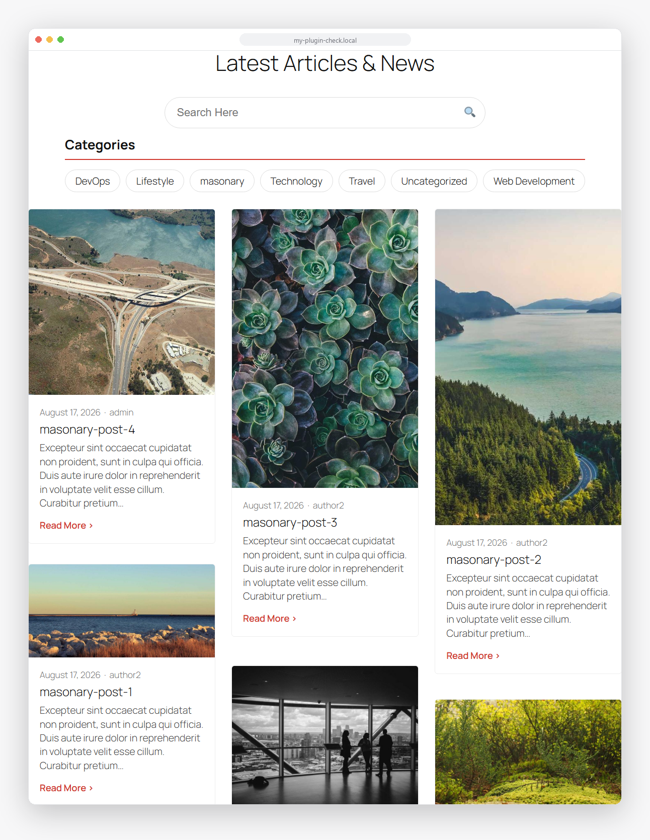Query Grid -- Masonry style