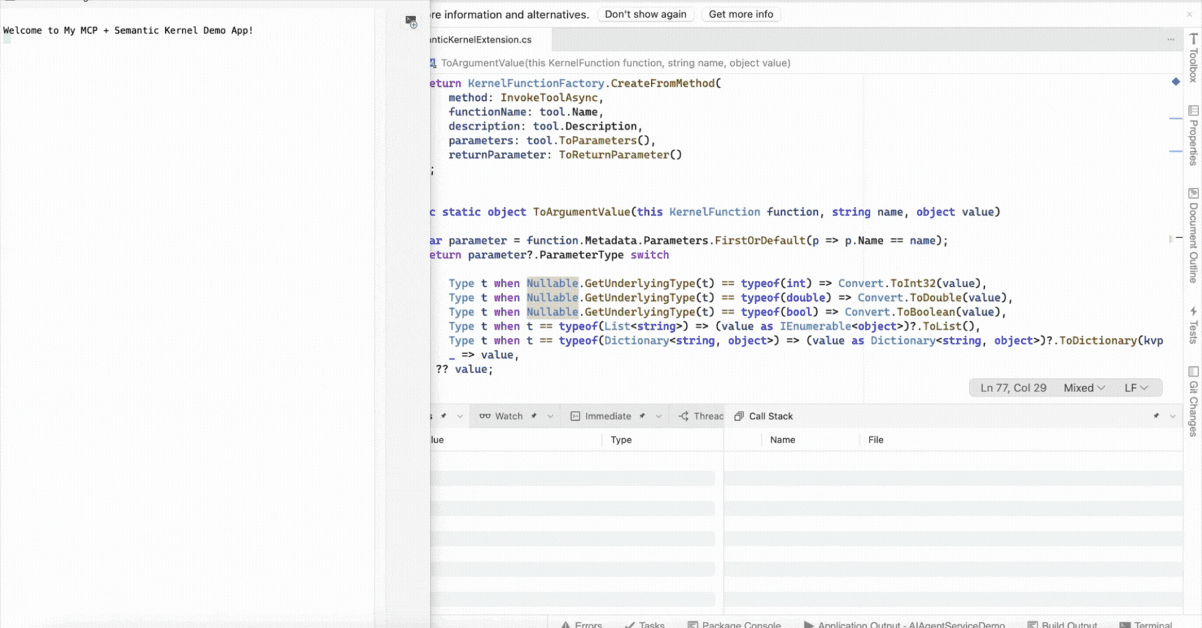 Demo of the app in action