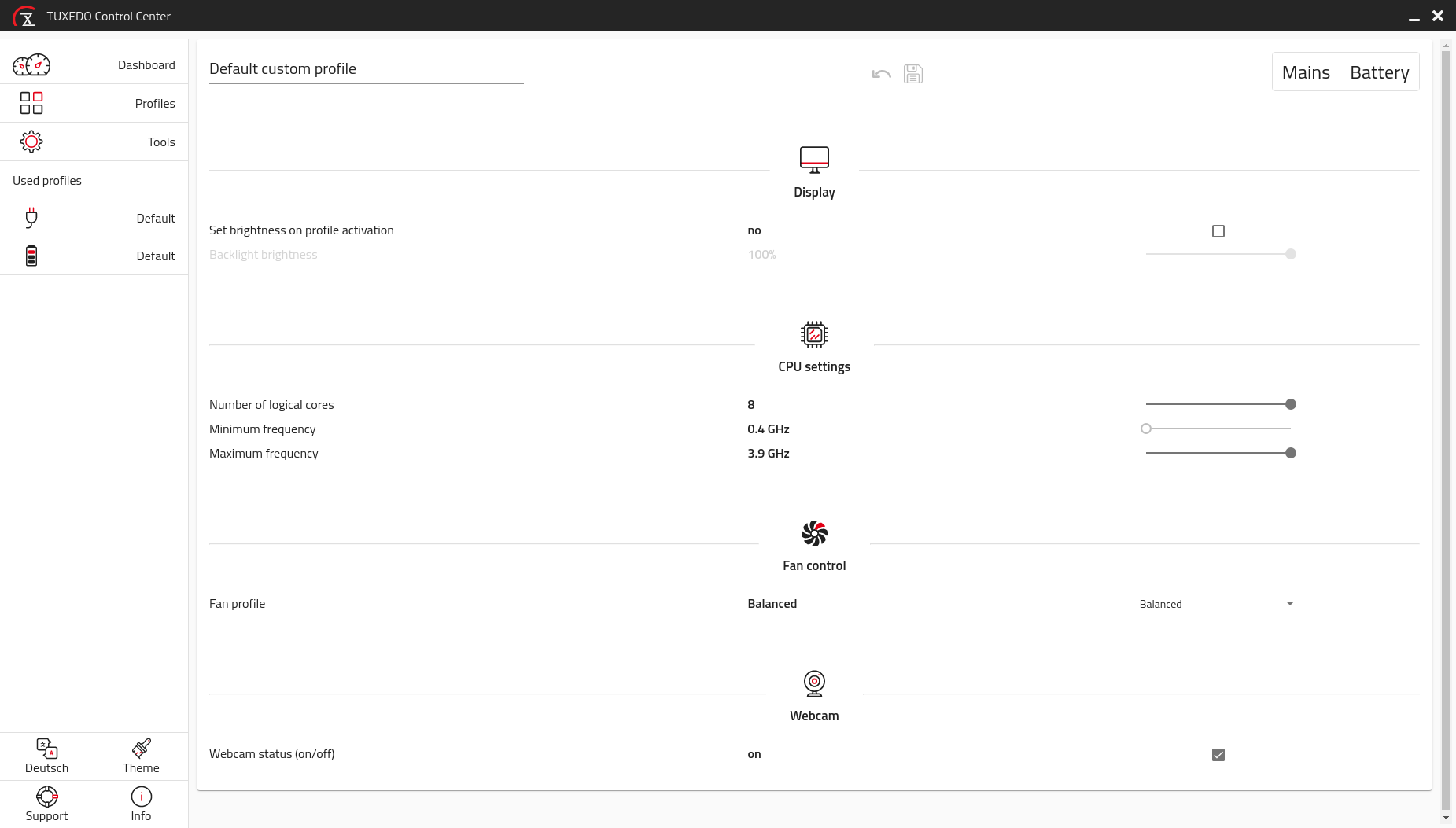 Profile Settings