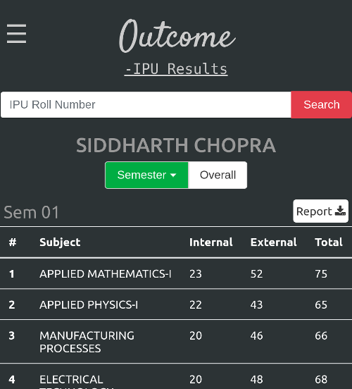 Result Page