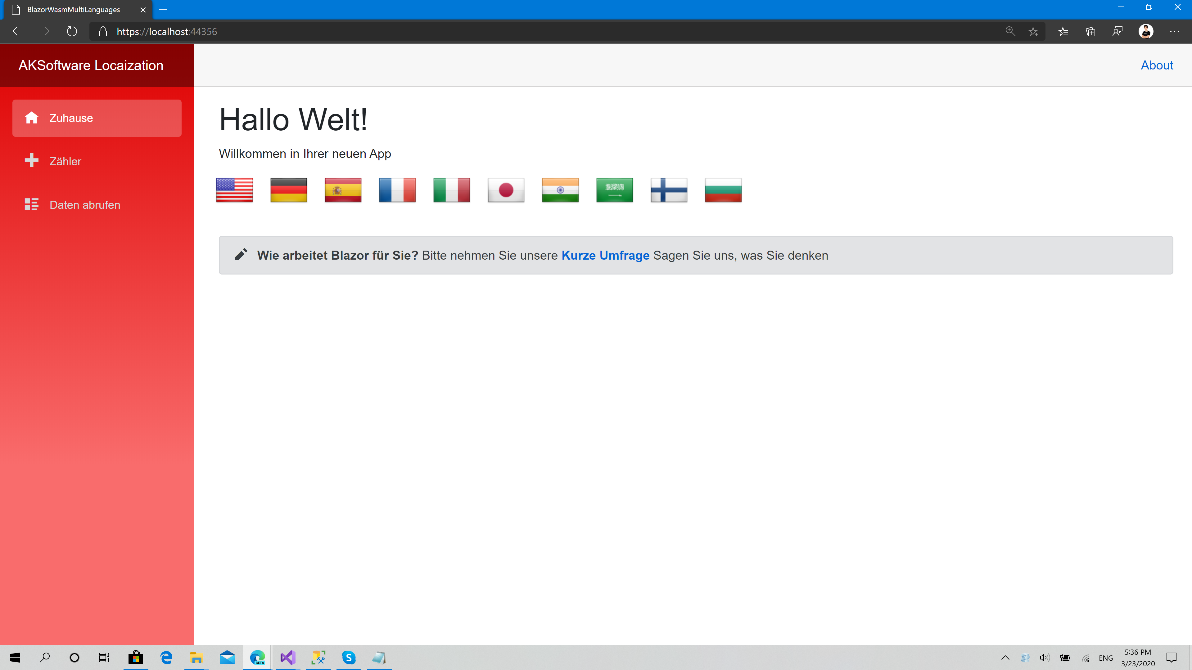 German UI for Blazor WebAssembly Project