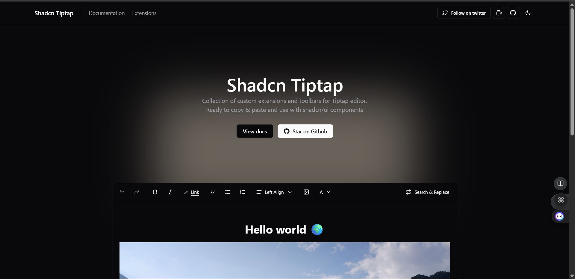 Shadcn Tiptap