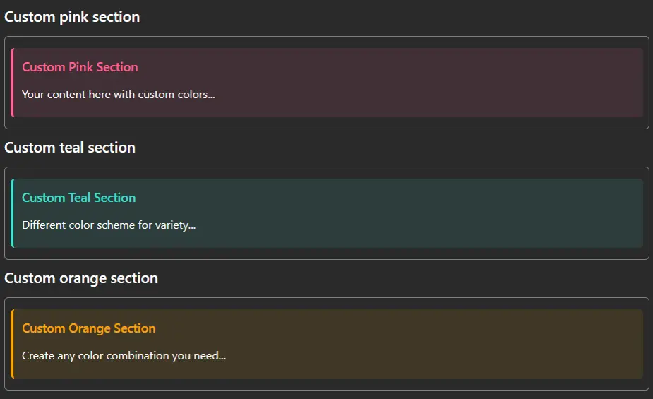 Custom Colors