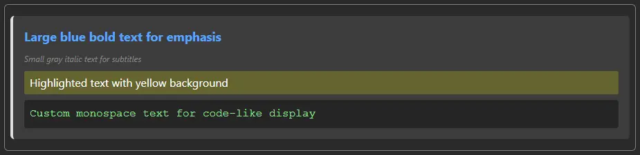 Custom Text Styles