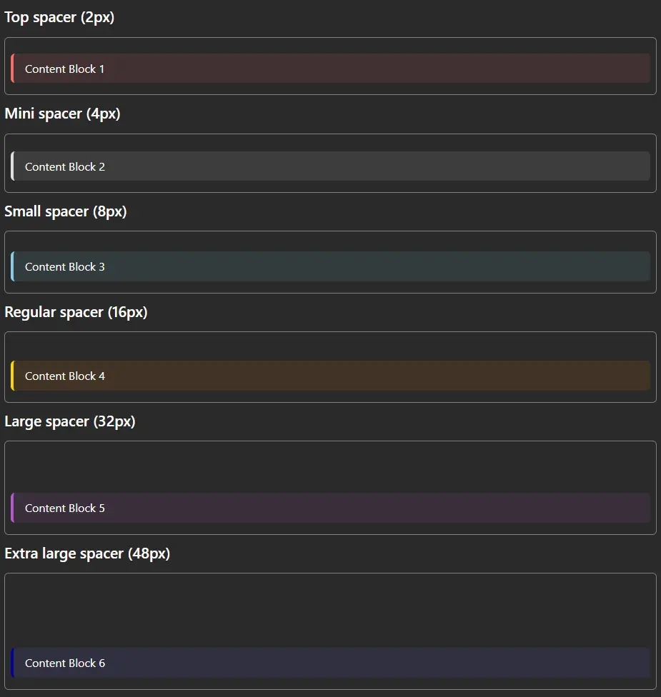 Spacer Examples