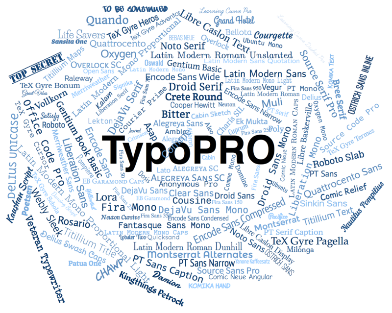 The TypoPRO Font Cloud Image