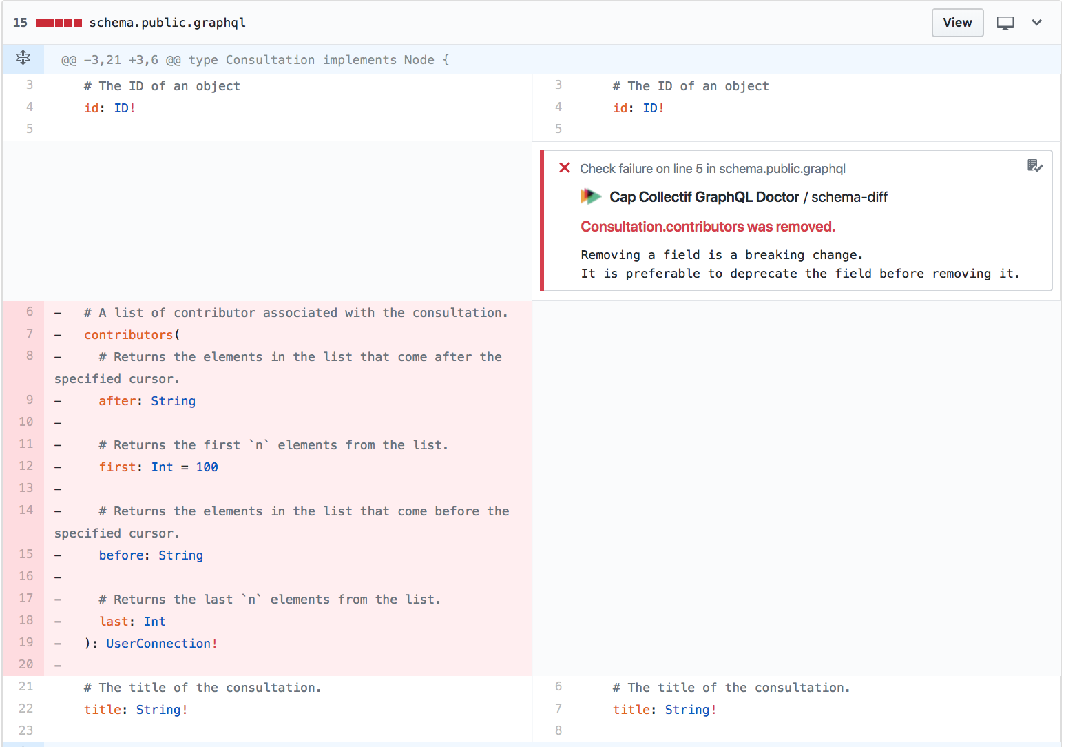 Found issue in schema