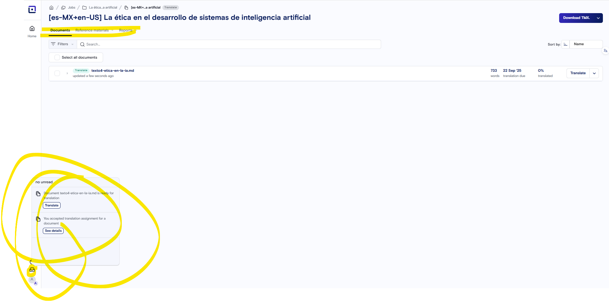 Detalles del Proyecto en Lilt