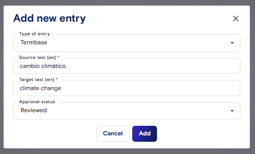 Agregar nueva entrada