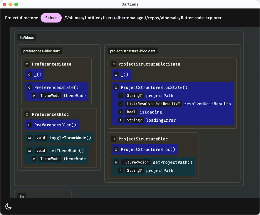 Project structure dark theme