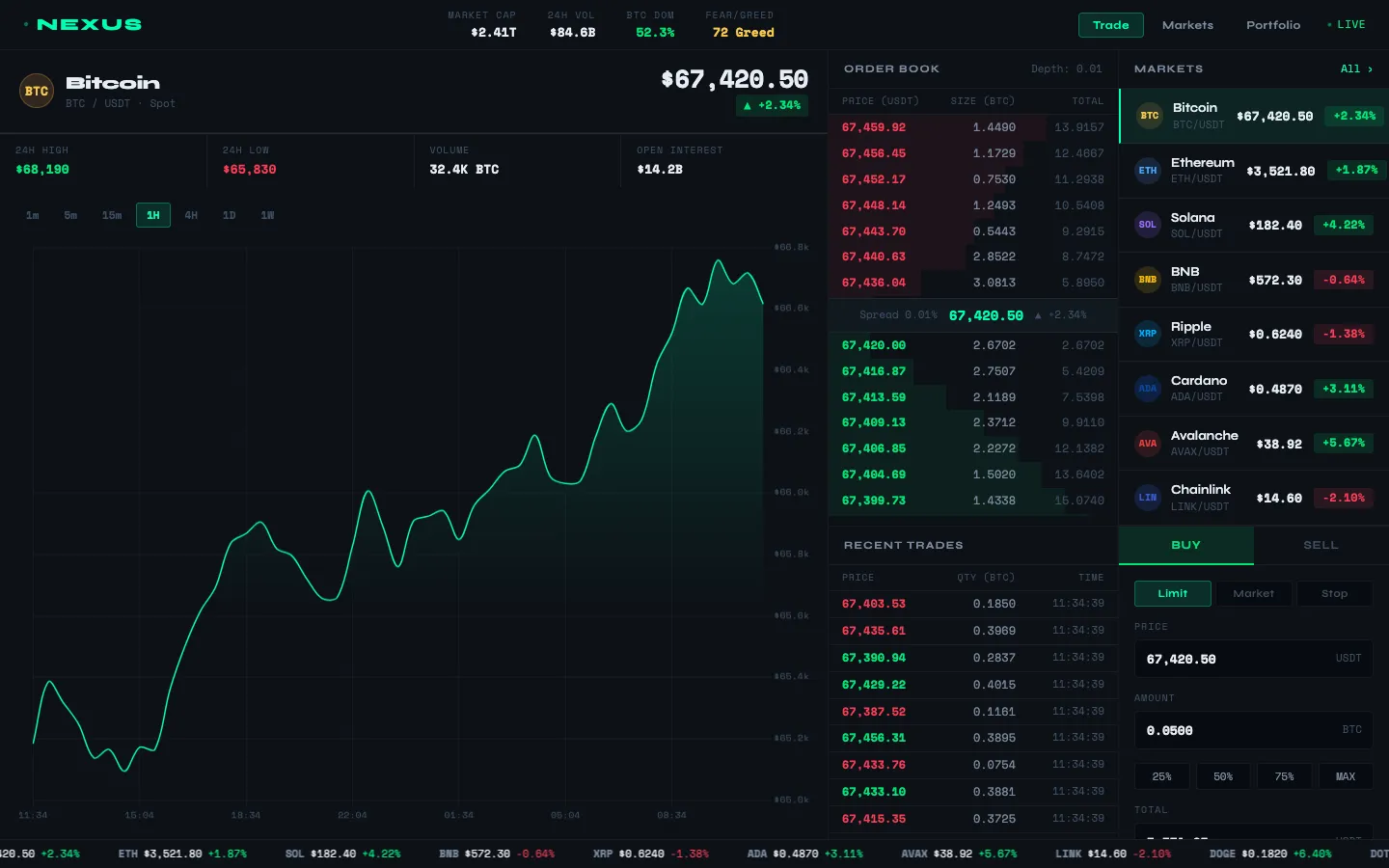 Nexus Crypto Terminal