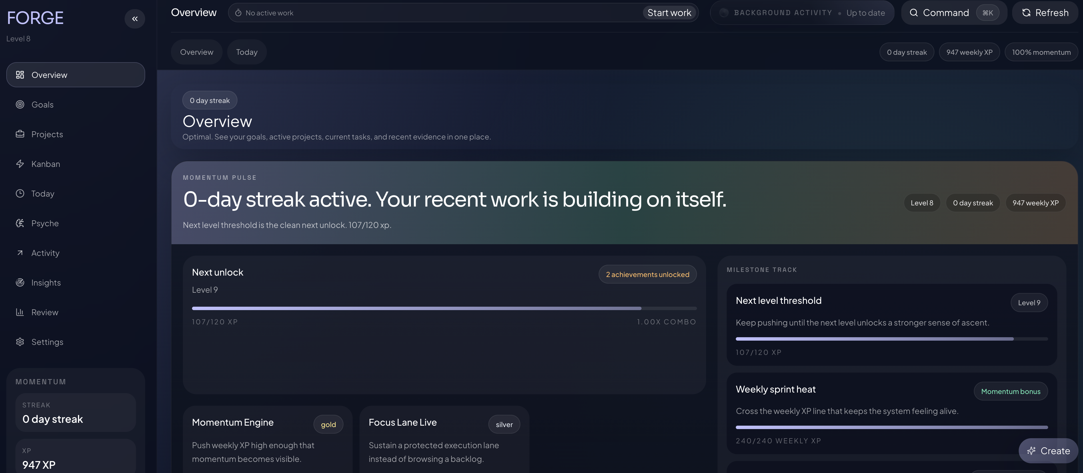 Forge overview dashboard