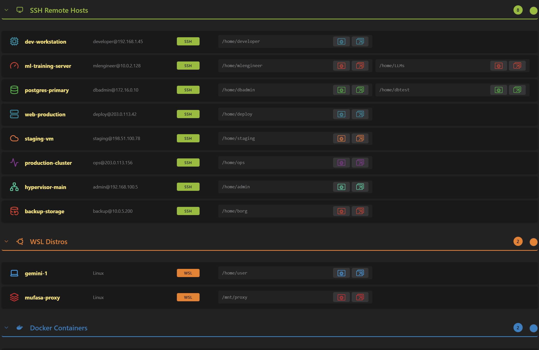 DaSSHboard list layout