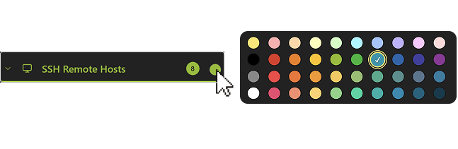 Choosing a section colour in DaSSHboard