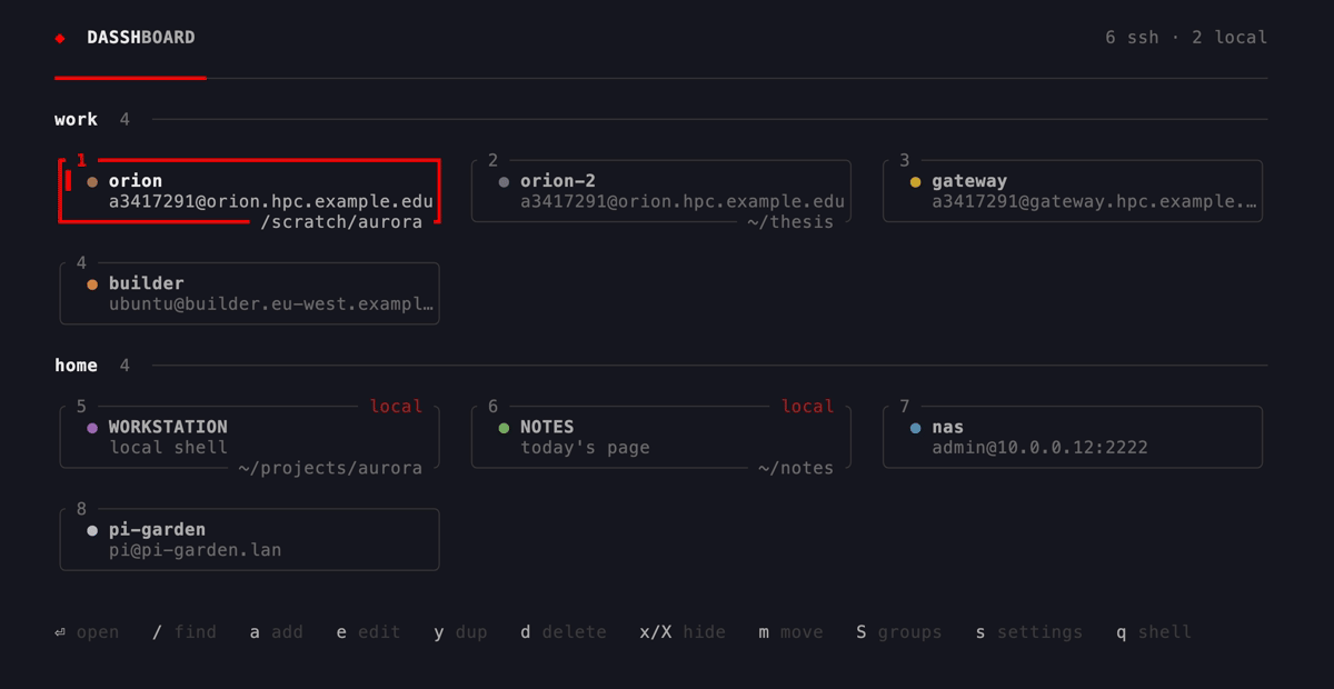 Finding a host in dasshboard