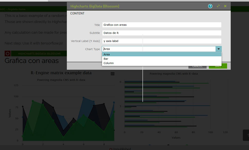 Chart wrapper dialog