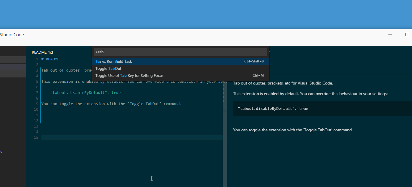 Tabout VSCode Extension image