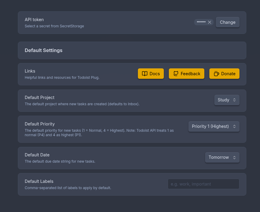Settings Example