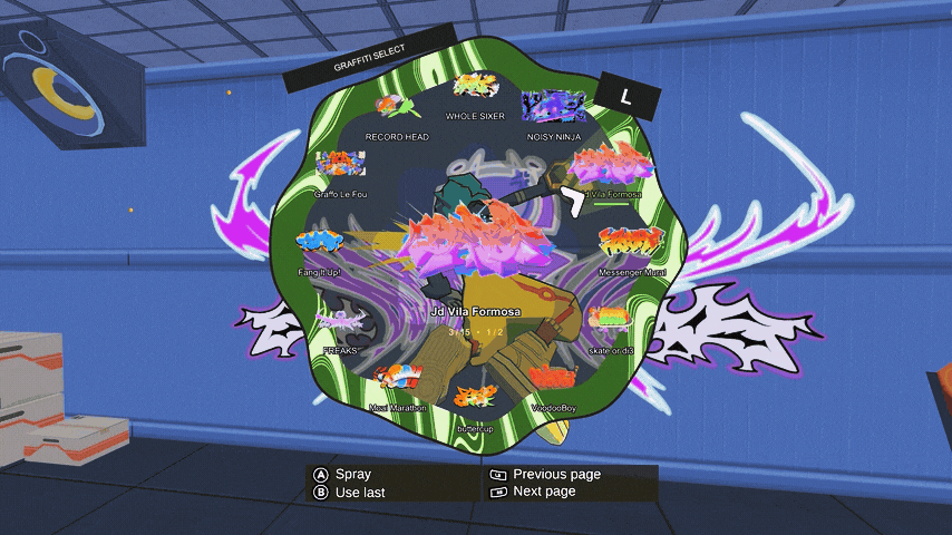 Graffiti selection wheel