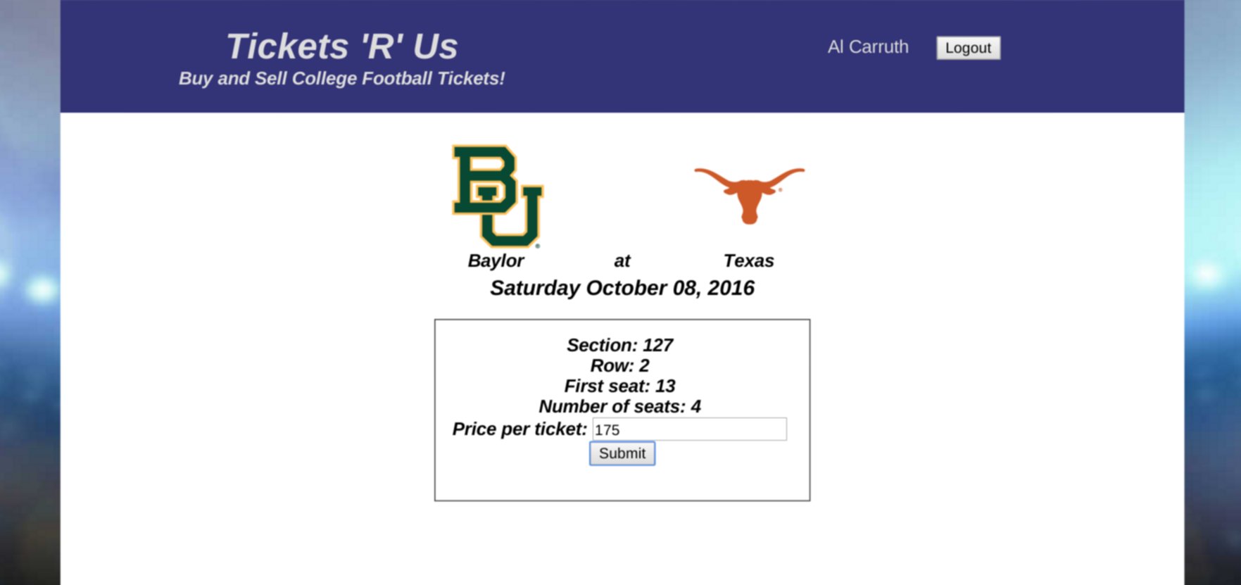 GitHub alcarruth/ticketsrus Udacity FSND Project Item Catalog