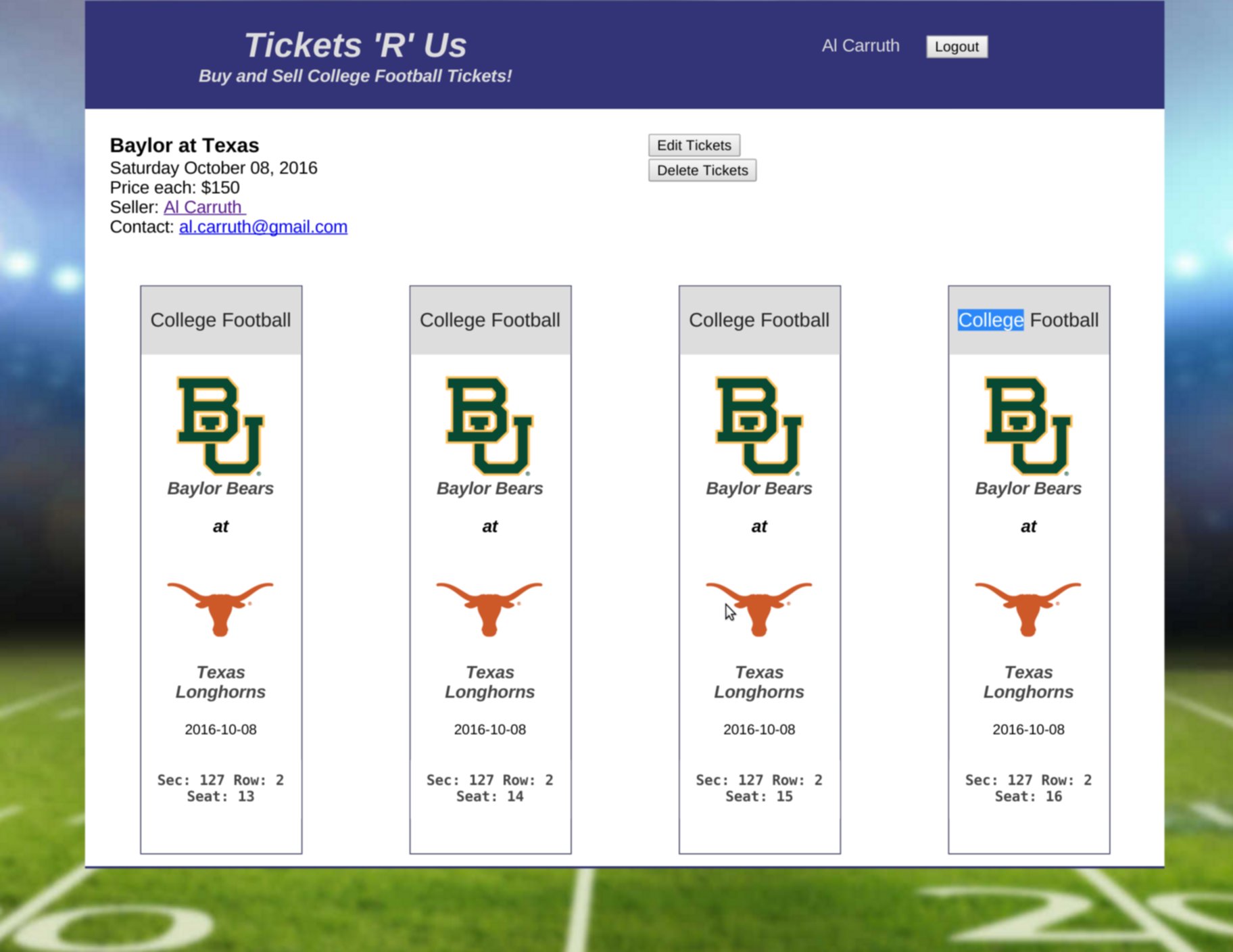 GitHub alcarruth/ticketsrus Udacity FSND Project Item Catalog
