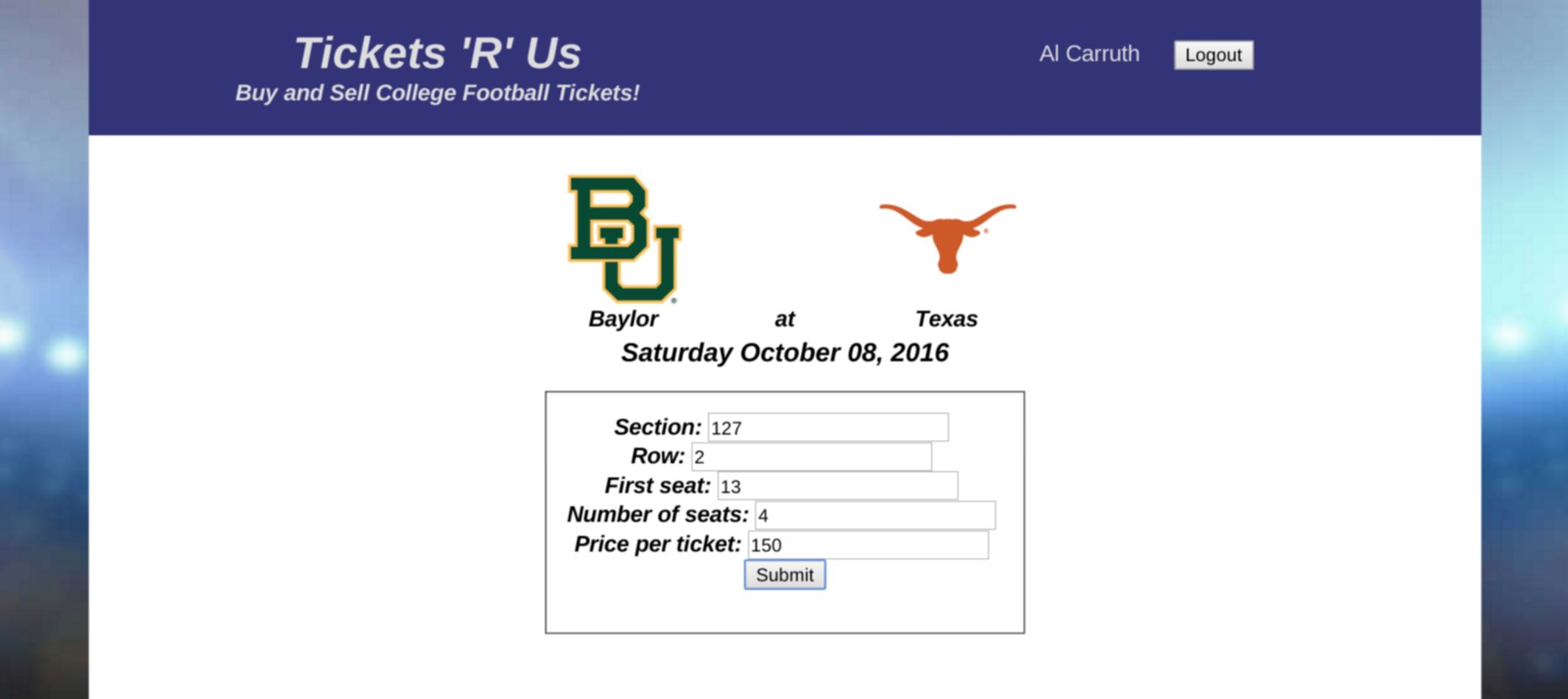 GitHub alcarruth/ticketsrus Udacity FSND Project Item Catalog