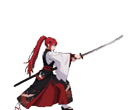 Samurai Claudecy two-handed katana cut loop