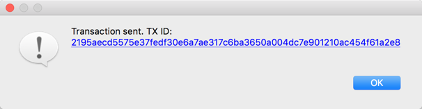 Transaction sent
