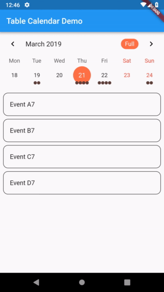 Flutter Calendar Animation