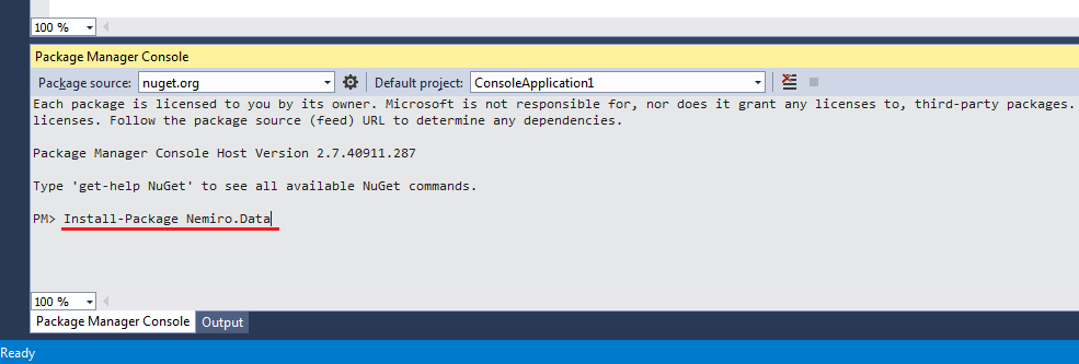 Install Nemiro.Data