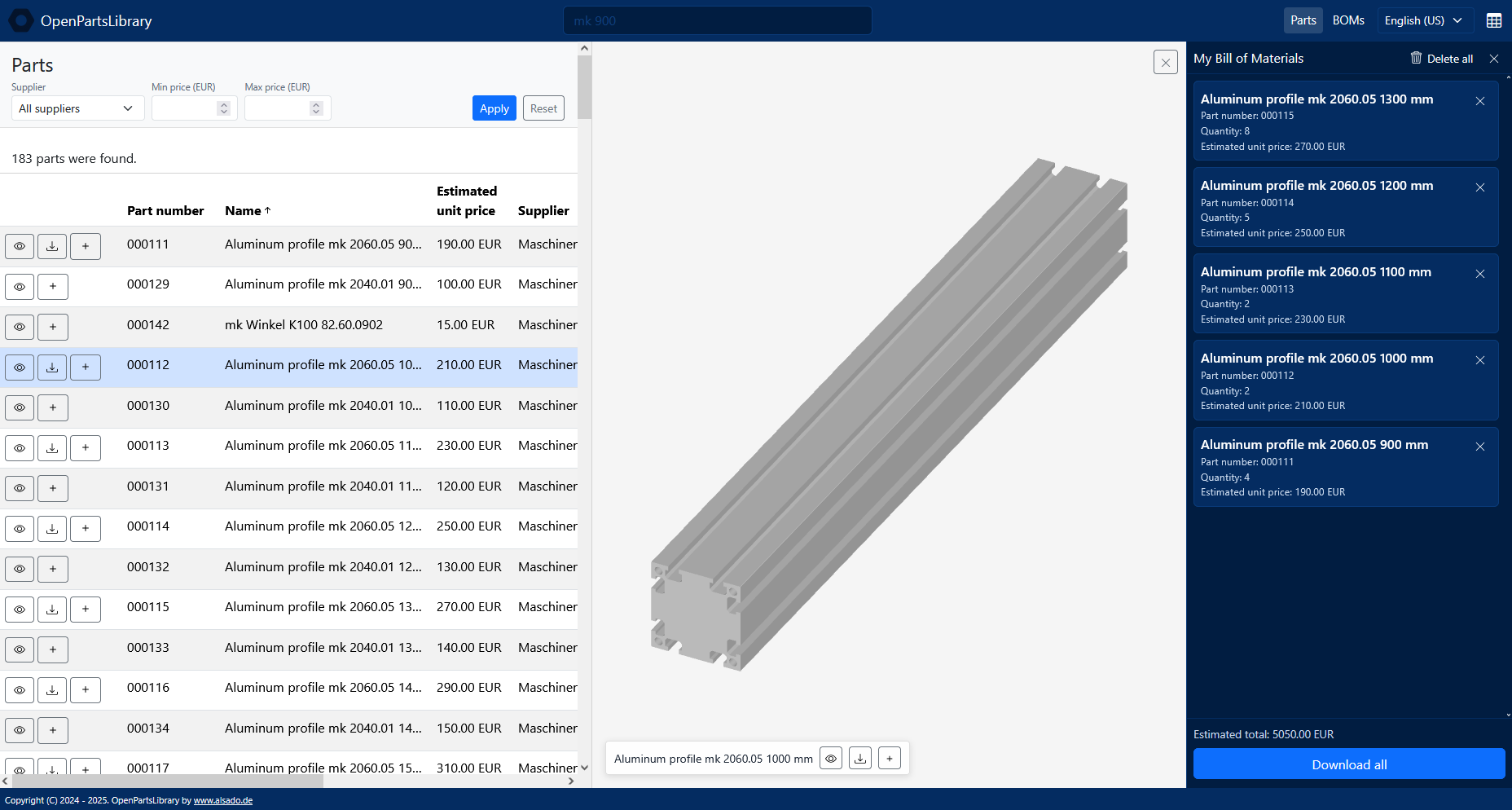 OpenPartsLibrary interface