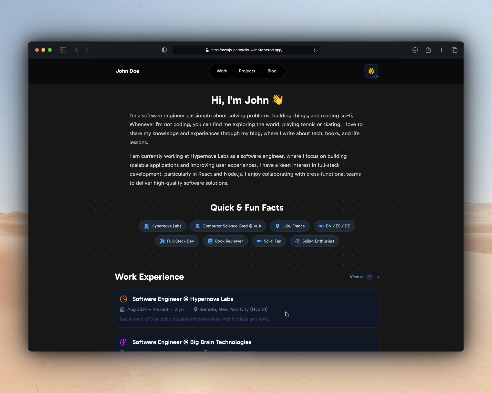 nextjs-portofolio-website 网站模板截图