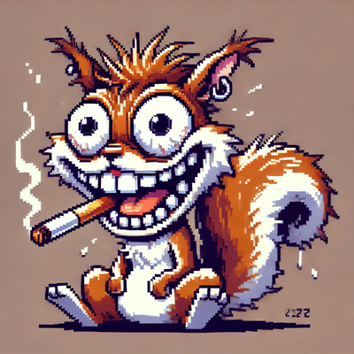 Nutty the smoking squirrel