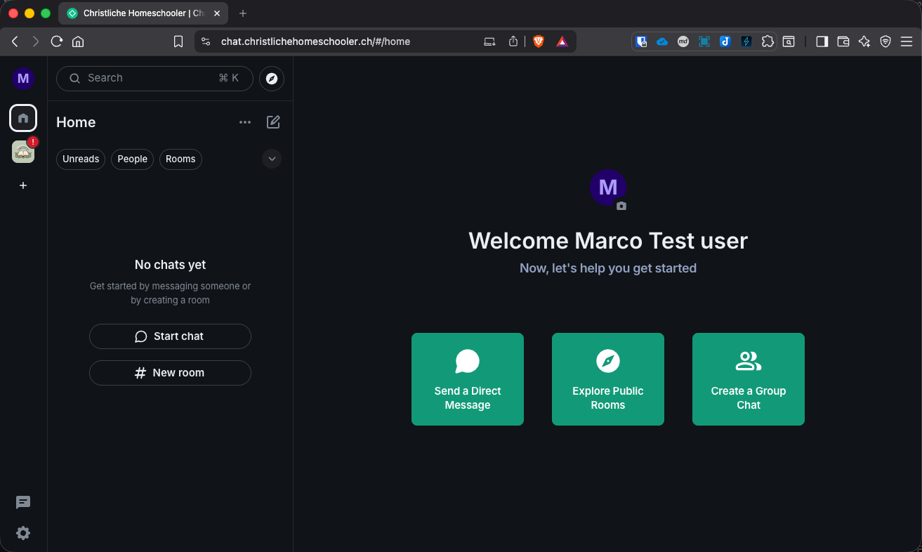 Anmeldung bei Element