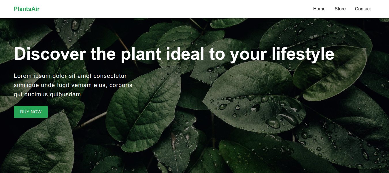 página inicial do site de plantas