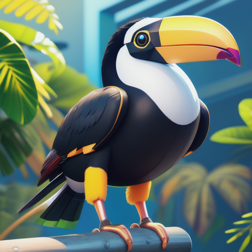 a lunarpunk toucan