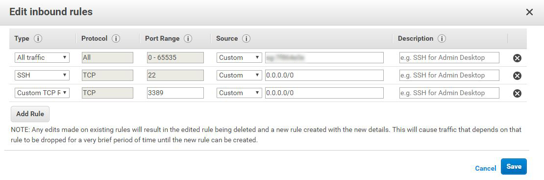 aws inbound rules