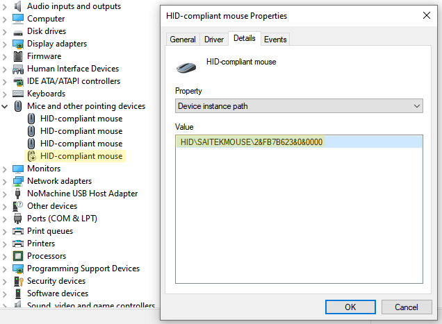 Mouse Ministick HID Details