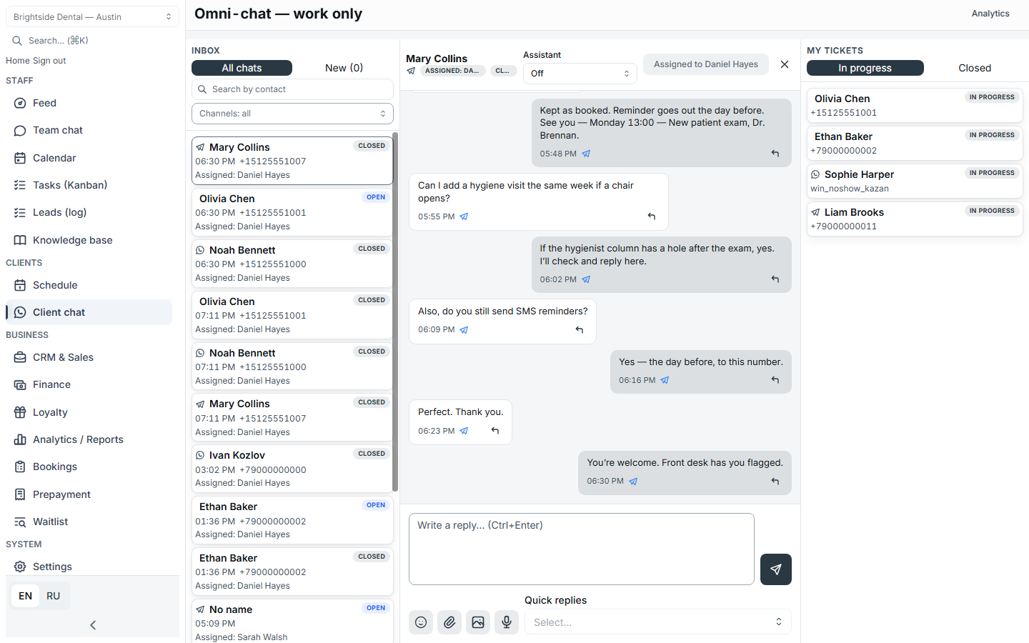 Omnichannel thread