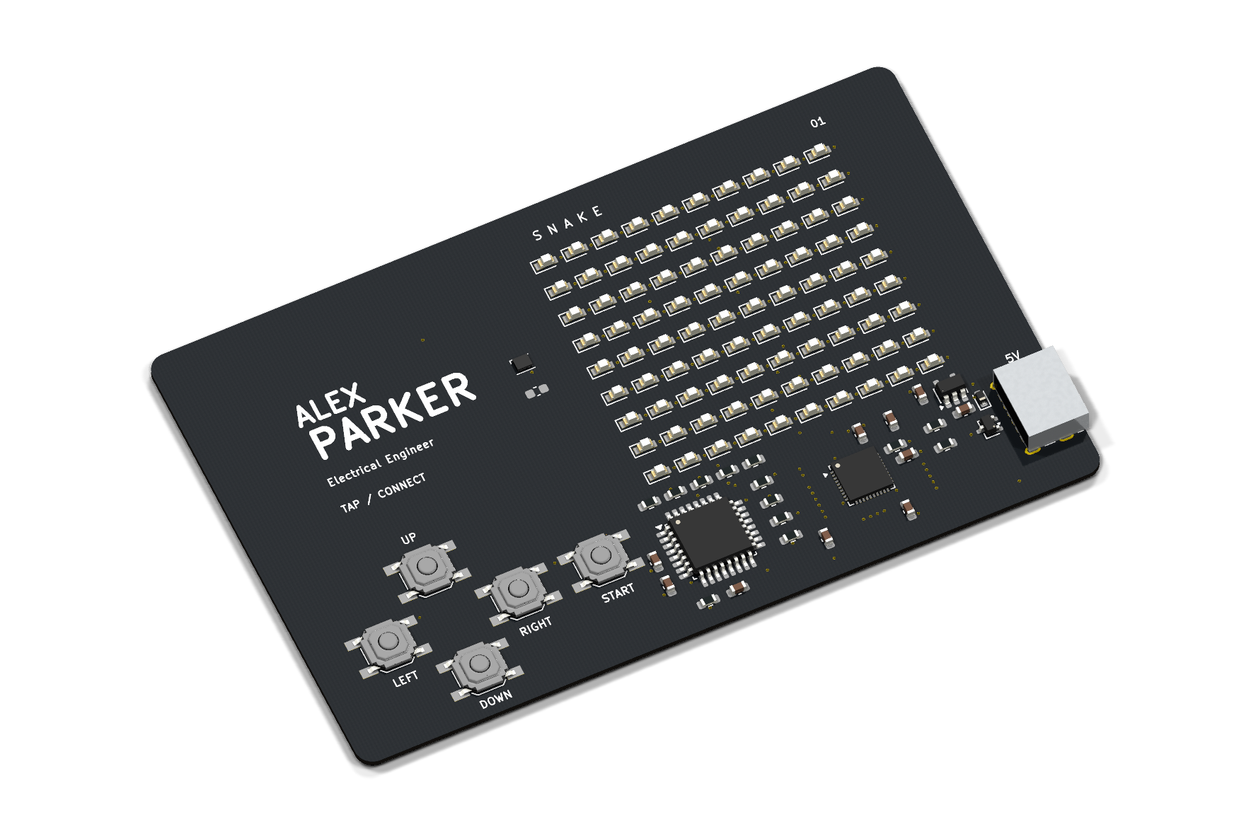 Snake pcb business card, from the project README