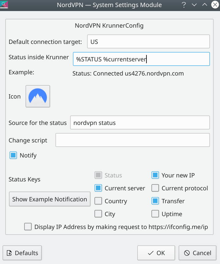 Configure settings in GUI